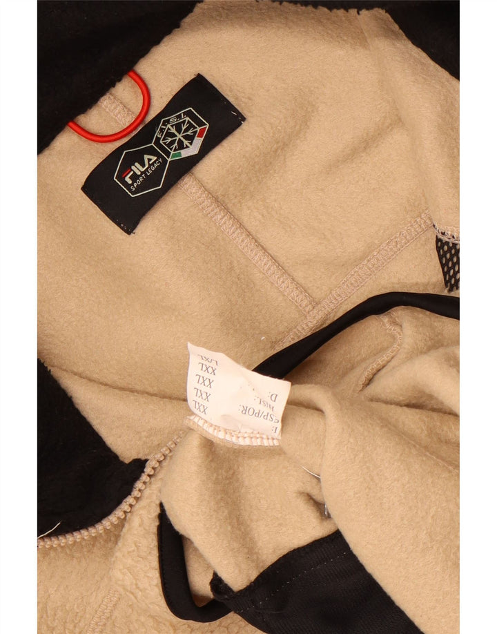 Giacca in pile da uomo Fila UK 44 2XL Beige Colourblock