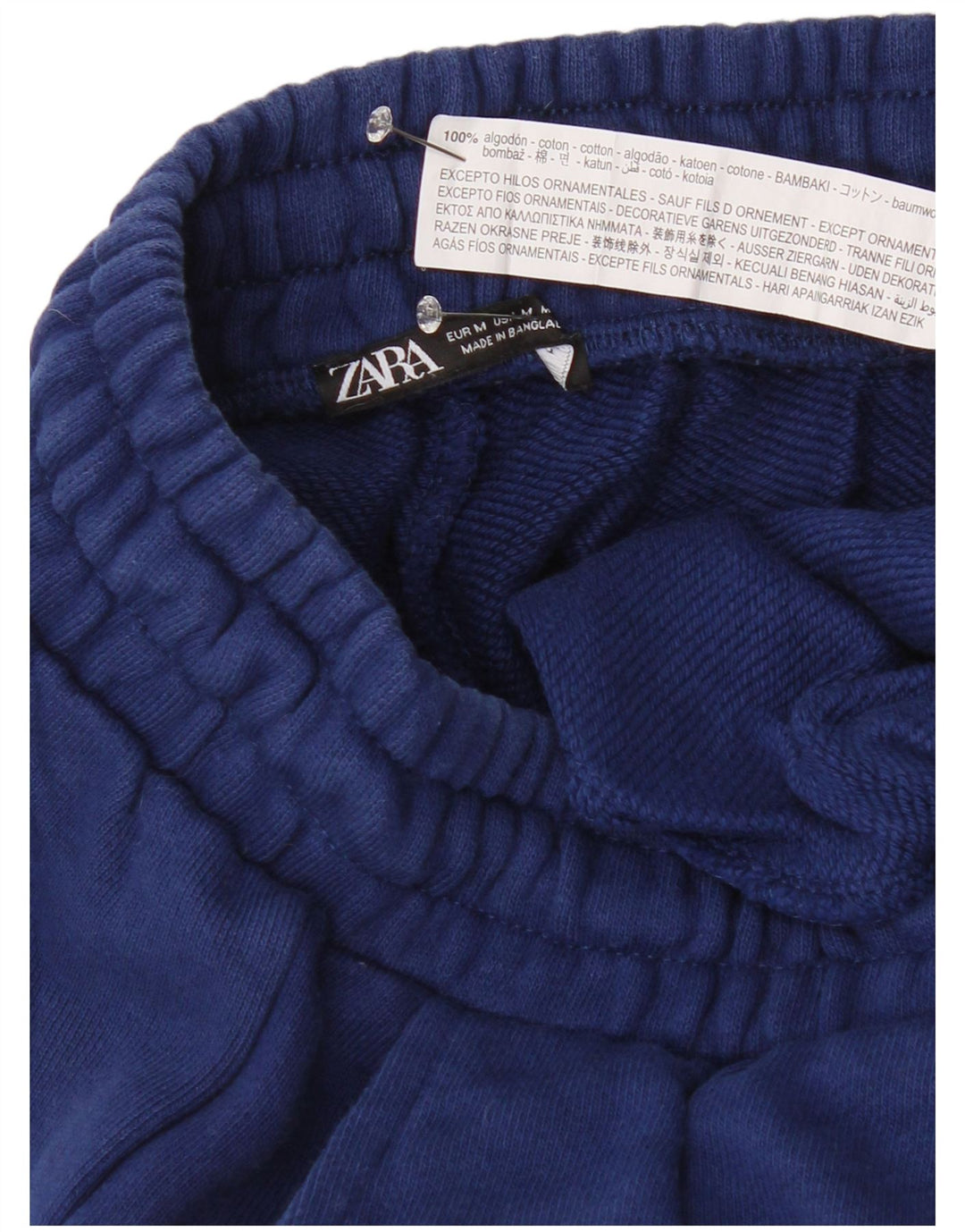 Pantaloni da tuta con grafica Zara da uomo, pantaloni da jogging, cotone medio blu navy
