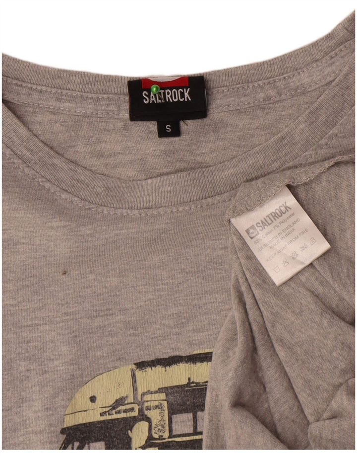 T-shirt grafica da uomo Saltrock Top in cotone chiazzato grigio piccolo