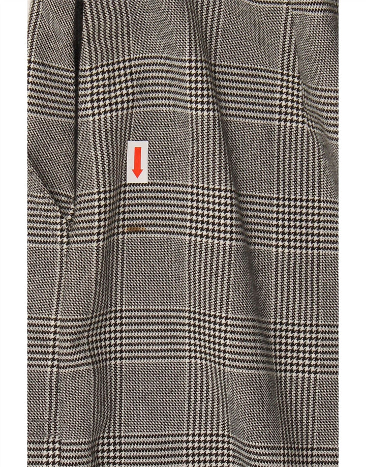 ZARA Womens Wide Leg Crop Dungarees Trousers XS W24 L23 Grey Check