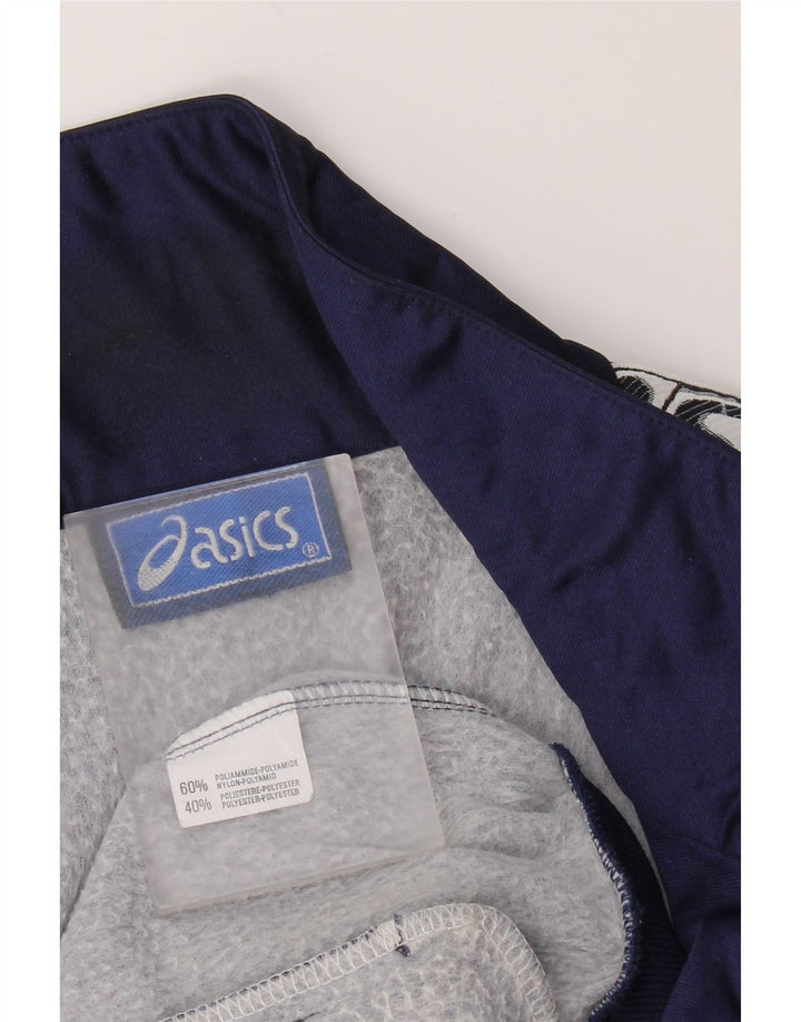 Asics - Giacca da uomo con grafica grafica, giacca media, blu navy, color block sportivo