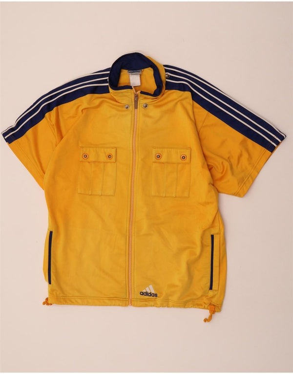 Giacca da ginnastica da uomo a maniche corte Adidas XL colore giallo