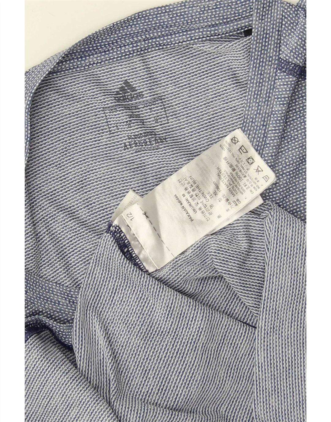 T-shirt Adidas Aeroready da uomo, media, in poliestere a righe blu navy