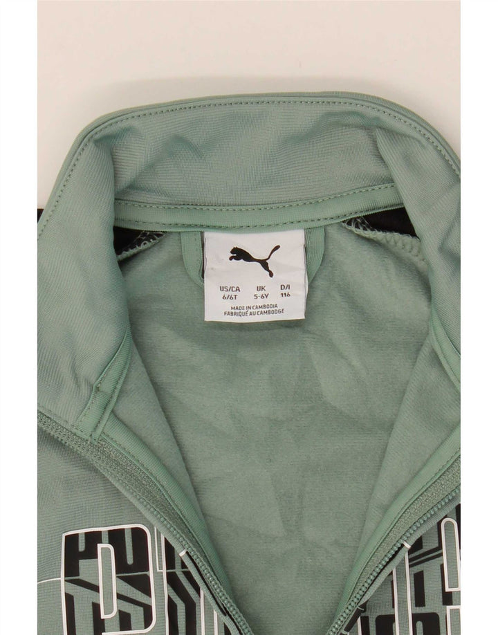 Giacca da tuta grafica da ragazzo Puma 5-6 anni color block verde
