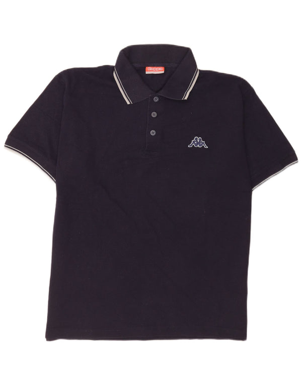 Polo Kappa da uomo XL in cotone a righe blu navy