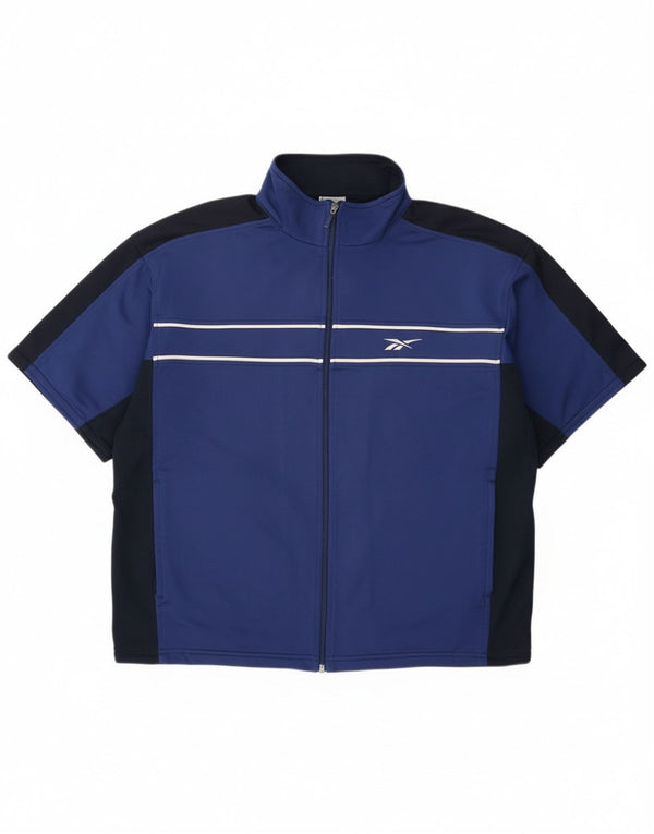 Giacca da tuta da uomo Reebok vestibilità ampia, colore blu medio