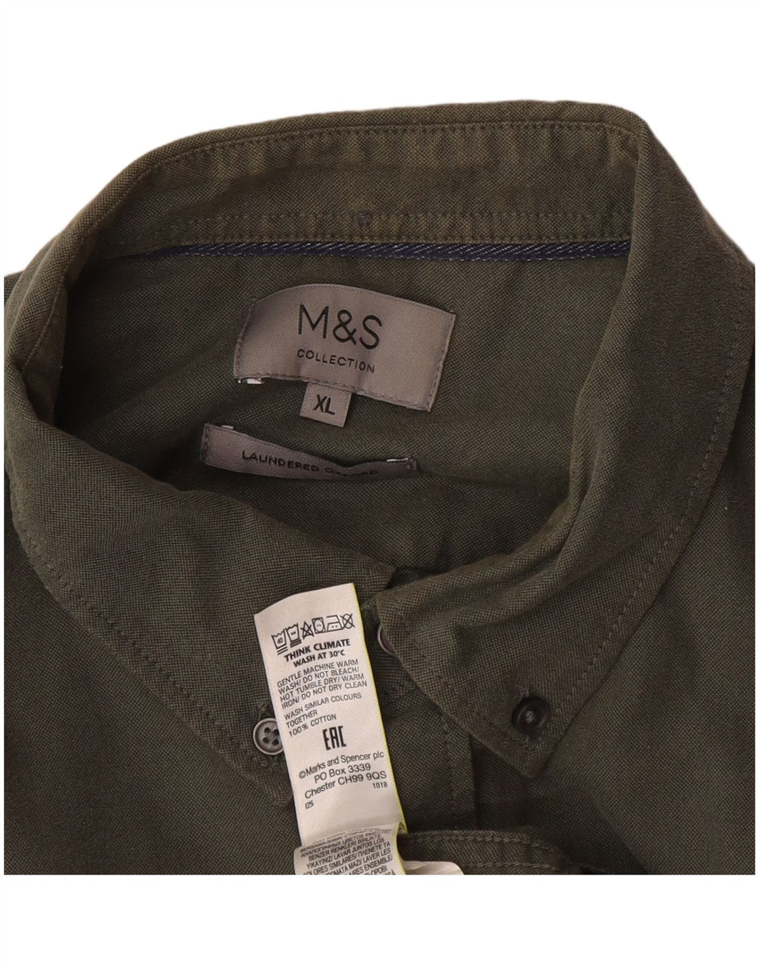 Camicia da uomo Marks & Spencer XL in cotone kaki