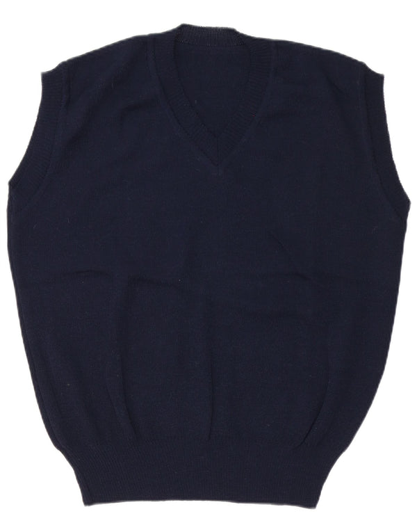 Canottiera vintage da uomo EU 50 media blu navy in poliacrilico