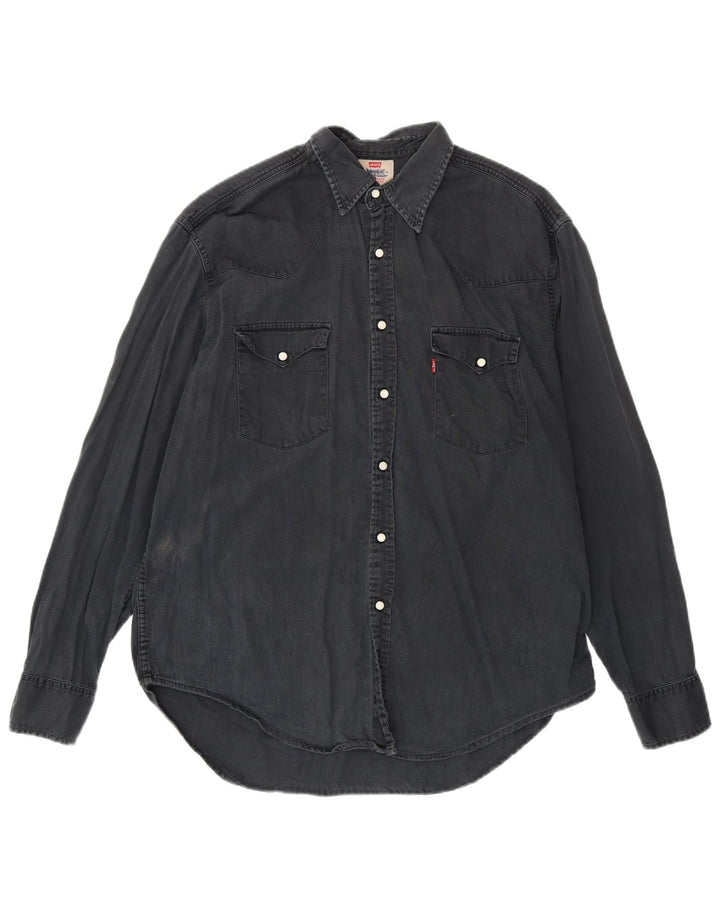 Camicia di jeans da uomo LEVI'S XL in cotone nero