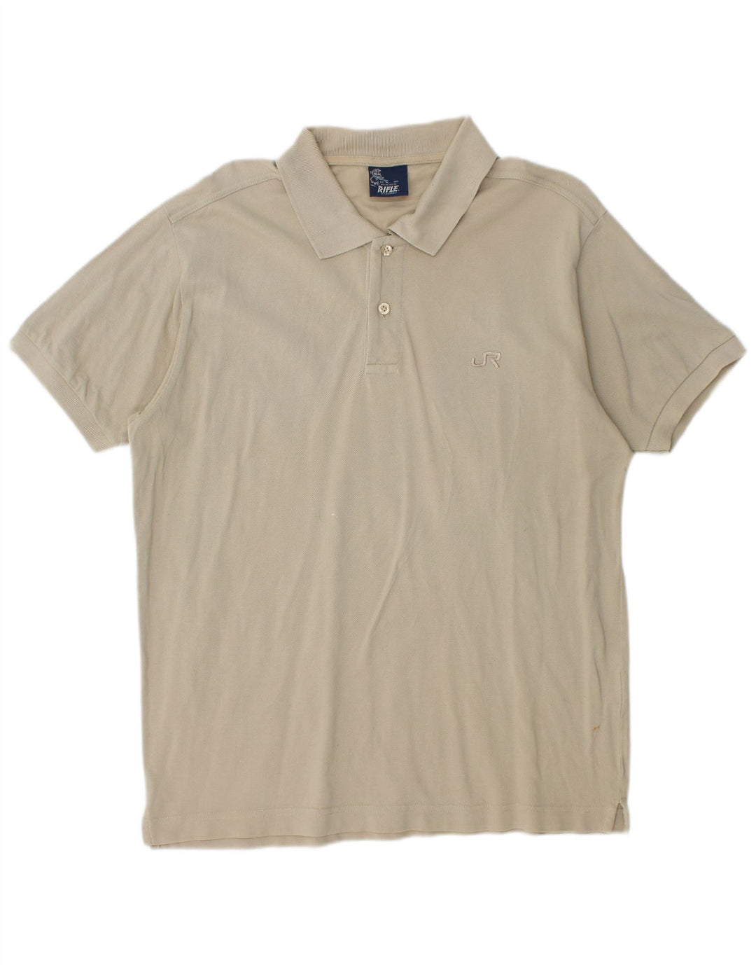 Polo da uomo RIFLE in cotone beige medio