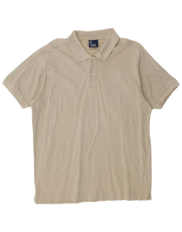 Polo da uomo RIFLE in cotone beige medio