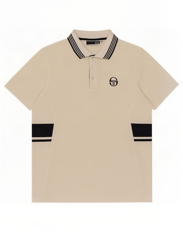Polo da uomo Sergio Tacchini color block bianco medio