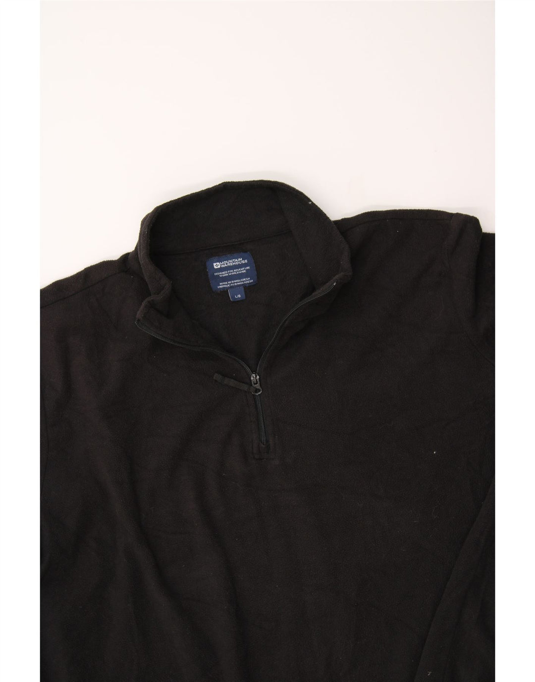 MOUNTAIN WAREHOUSE Mens Zip Neck Fleece Jumper Large Black Vintage Mountain Warehouse and Second-Hand Mountain Warehouse from Messina Hembry 