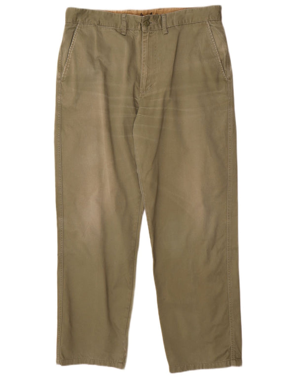 Pantaloni chino dritti da uomo Avirex W36 L29 cotone verde