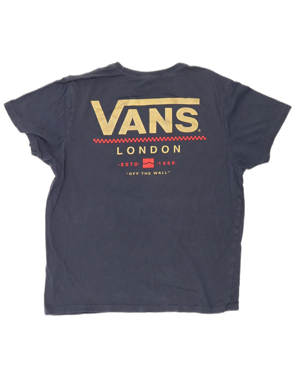 T-shirt grafica da uomo Custom Fit di Vans, taglia grande, in cotone blu navy