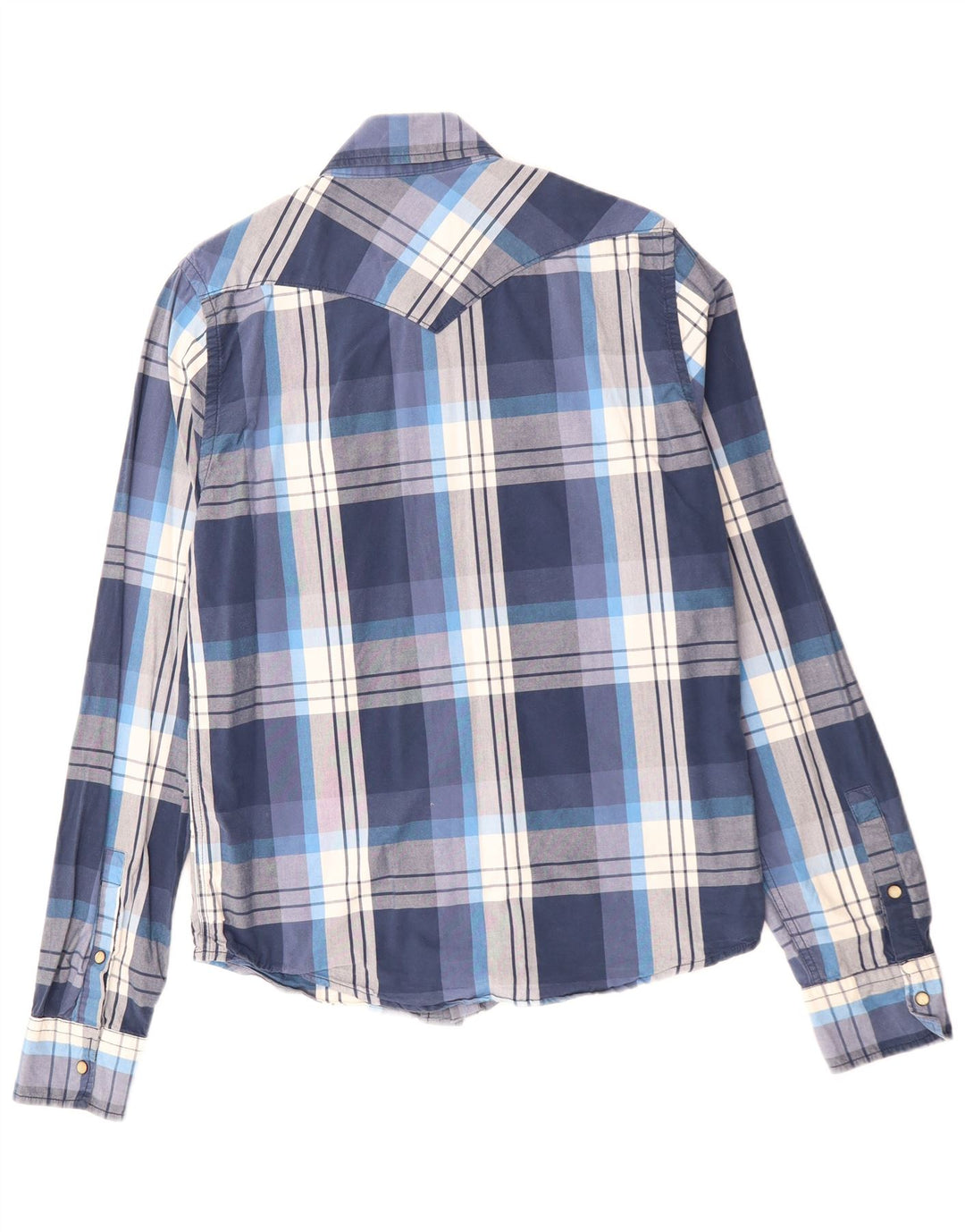 Camicia da uomo HOLLISTER grande in cotone scozzese blu navy