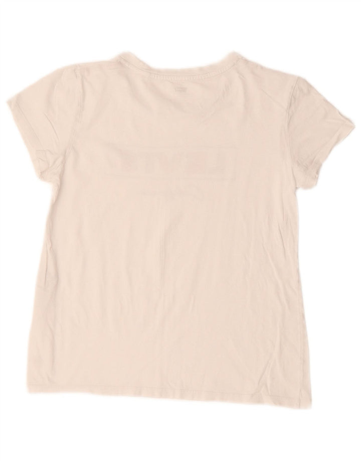T-shirt grafica corta da donna LEVI'S UK 10 piccola in cotone bianco