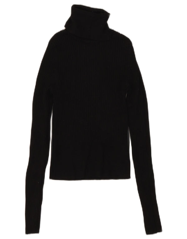 Top corto da donna Zara a maniche lunghe UK 8 piccolo in viscosa nera