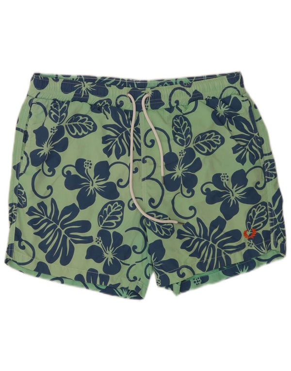 Pantaloncini da bagno regolari da uomo Fred Perry, grandi, verdi, floreali, in poliammide