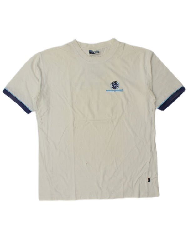 T-shirt grafica da uomo Asics, taglia grande, in cotone color block bianco