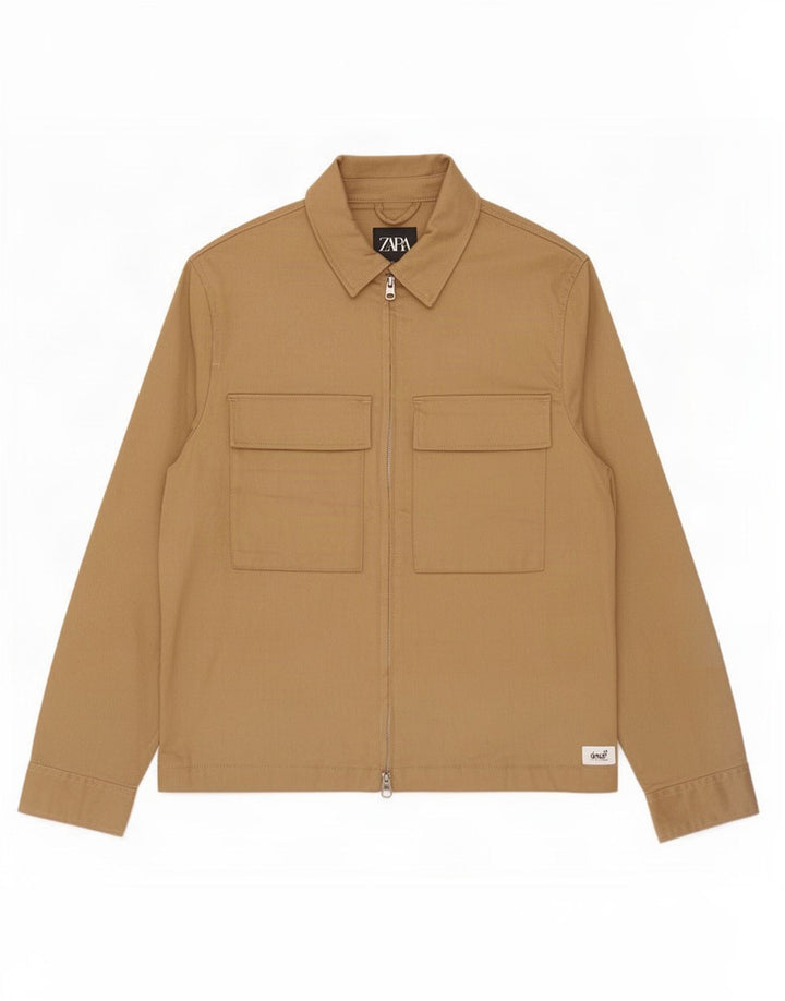 Giacca utility da uomo Zara UK 40 grande cotone beige