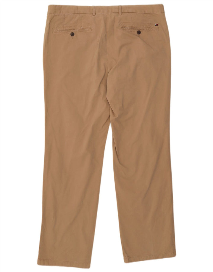 TOMMY HILFIGER Pantaloni chino dritti da uomo W38 L32 Cotone beige