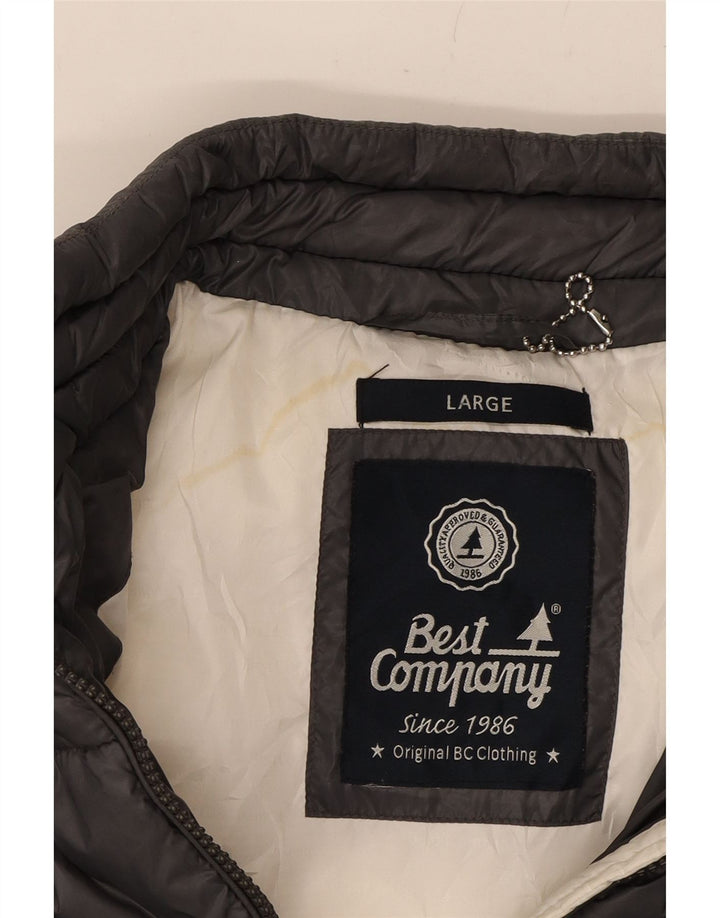 BEST COMPANY Womens Padded Jacket UK 16 Large Grey Nylon Vintage Best Company and Second-Hand Best Company from Messina Hembry 