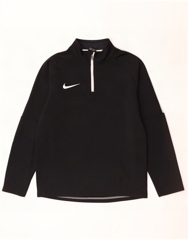 Top della tuta da ginnastica Nike Dri Fit con collo e zip da uomo, piccolo, color block nero