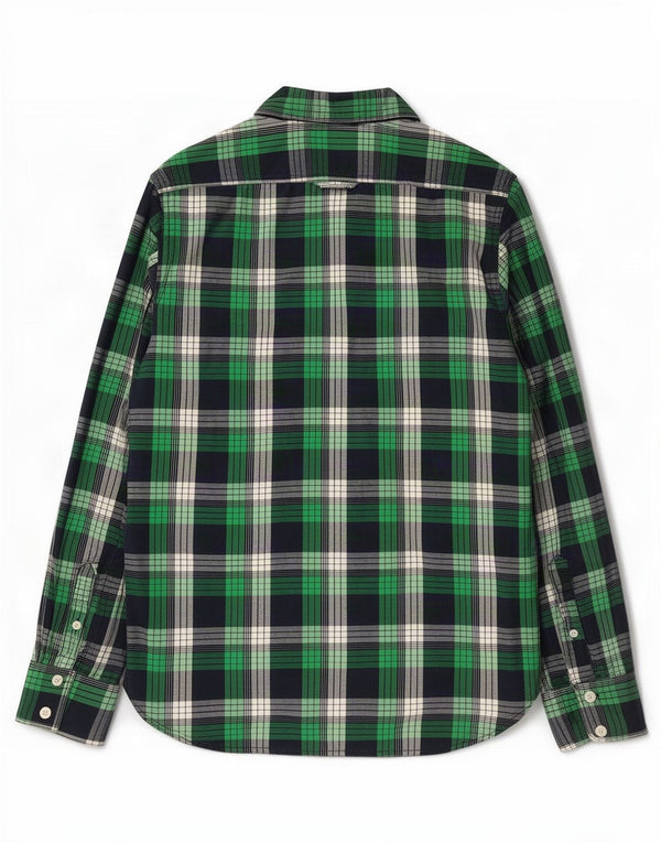 Camicia da uomo Superdry in cotone a quadri verdi grandi