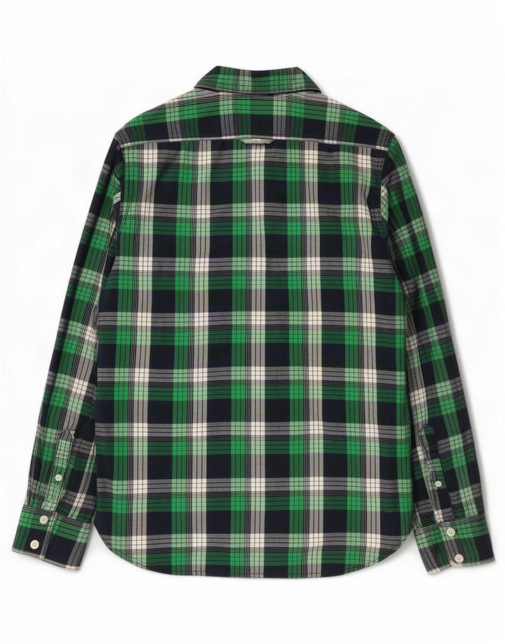 Camicia da uomo Superdry in cotone a quadri verdi grandi