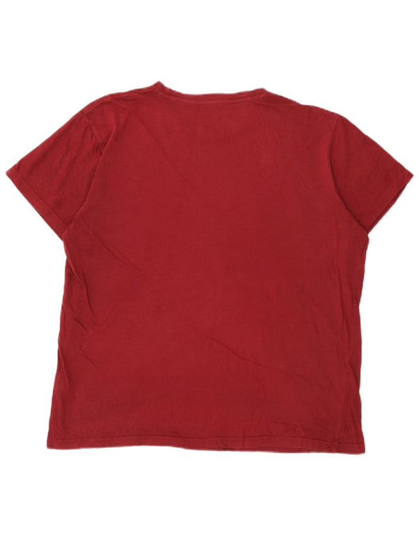 T-shirt da uomo Pierre Cardin Top XL in cotone bordeaux