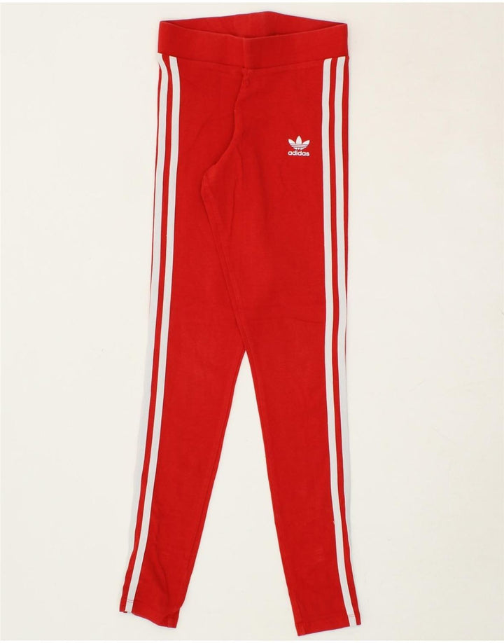 ADIDAS Womens Leggings UK 6 XS Red Cotton Vintage Adidas and Second-Hand Adidas from Messina Hembry 