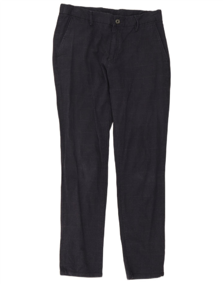 Pantaloni chino da uomo Massimo Dutti EU 42 Large W32 L29 Blu navy a quadri