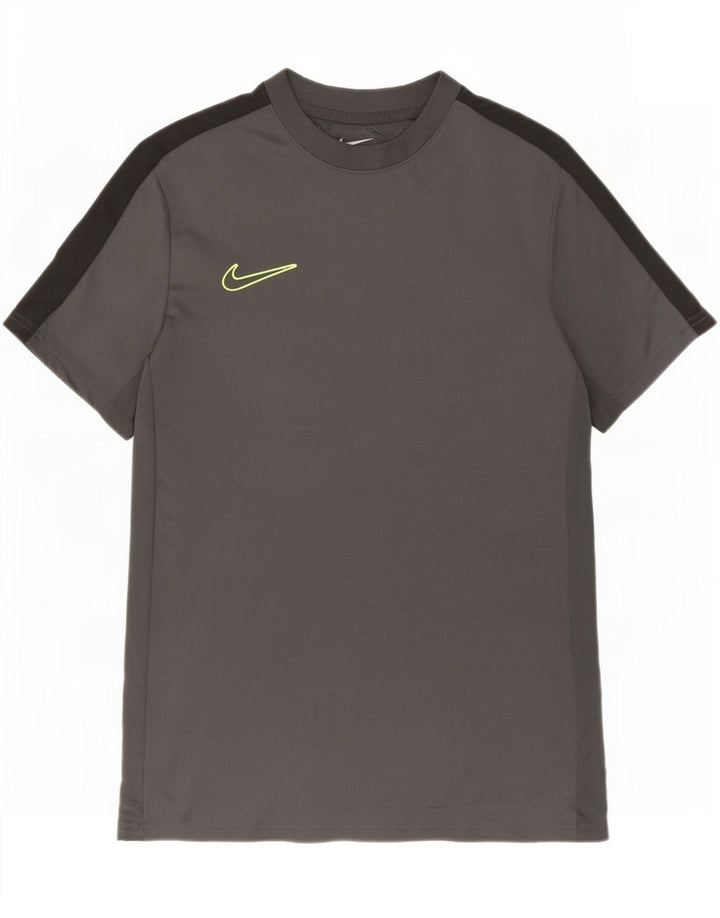 T-shirt Nike da uomo Dri Fit Slim Top in poliestere color block grigio medio