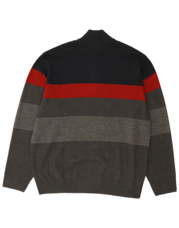 Polo Assn. Maglione da uomo con collo con zip 2XL a righe multicolore