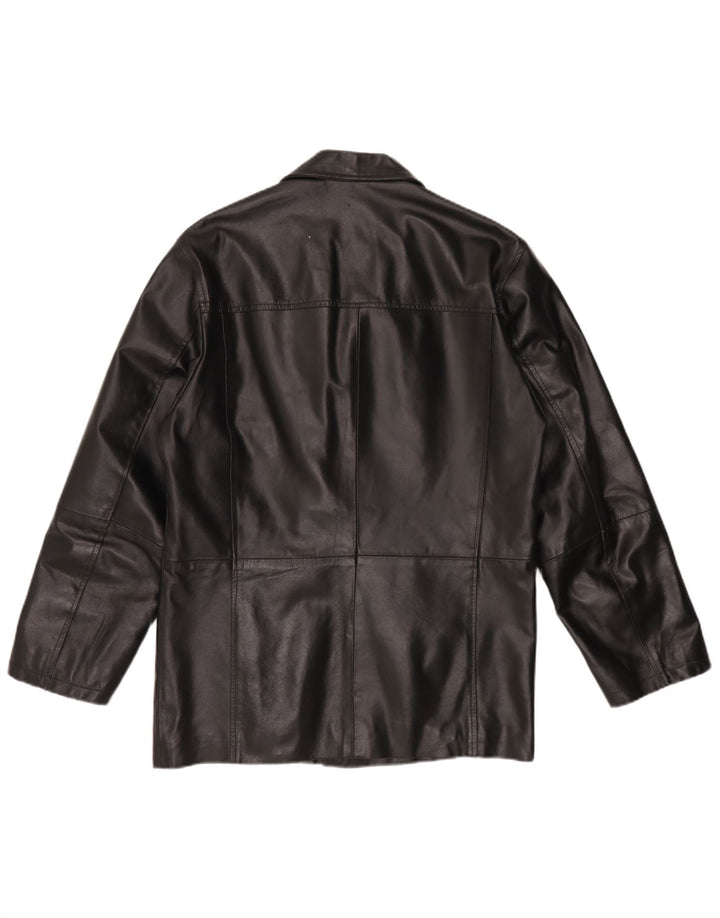 Giacca in pelle vintage da uomo UK 42 XL in pelle nera