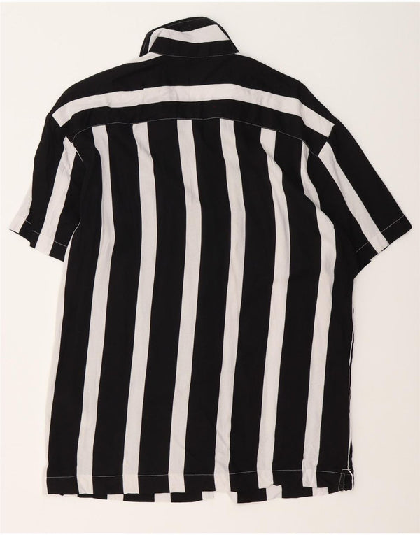 Camicia a maniche corte da uomo Jack & Jones in viscosa a righe nere medie