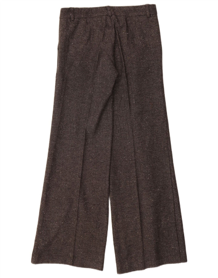 Pantaloni casual da donna VINTAGE IT 40 Small W28 L32 Grigio a spina di pesce