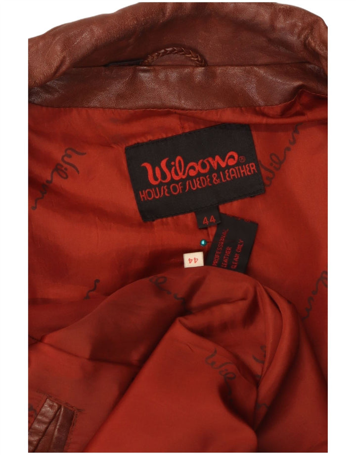Giacca in pelle da donna Wilson IT 44 in pelle marrone medio