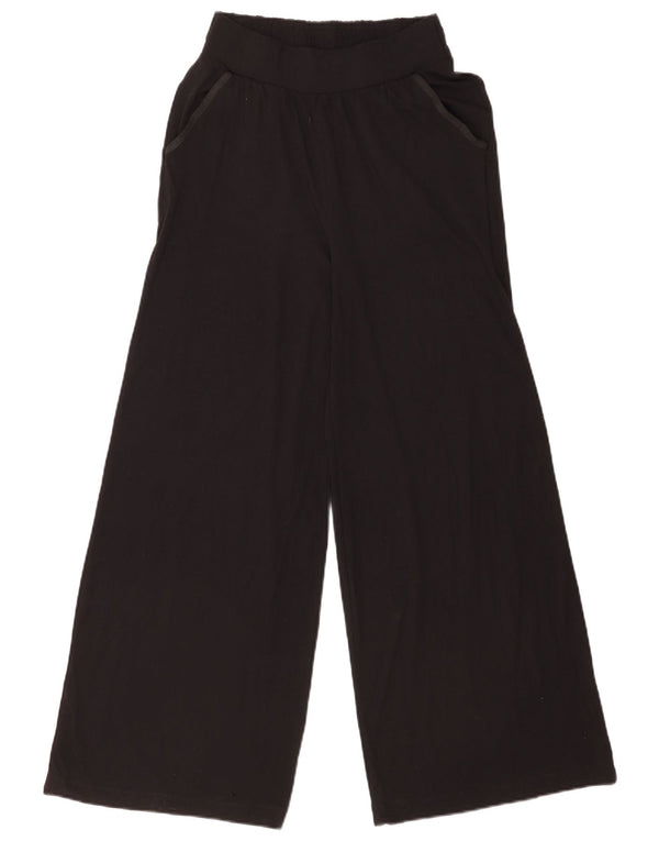 MINT VELVET Womens Wide Leg Tracksuit Trousers UK 8 Small Black Viscose