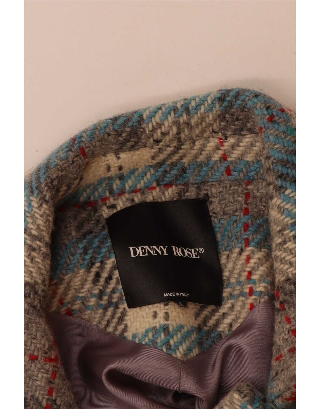 Cappotto doppiopetto da donna Denny Rose UK 8 piccoli quadri multicolori