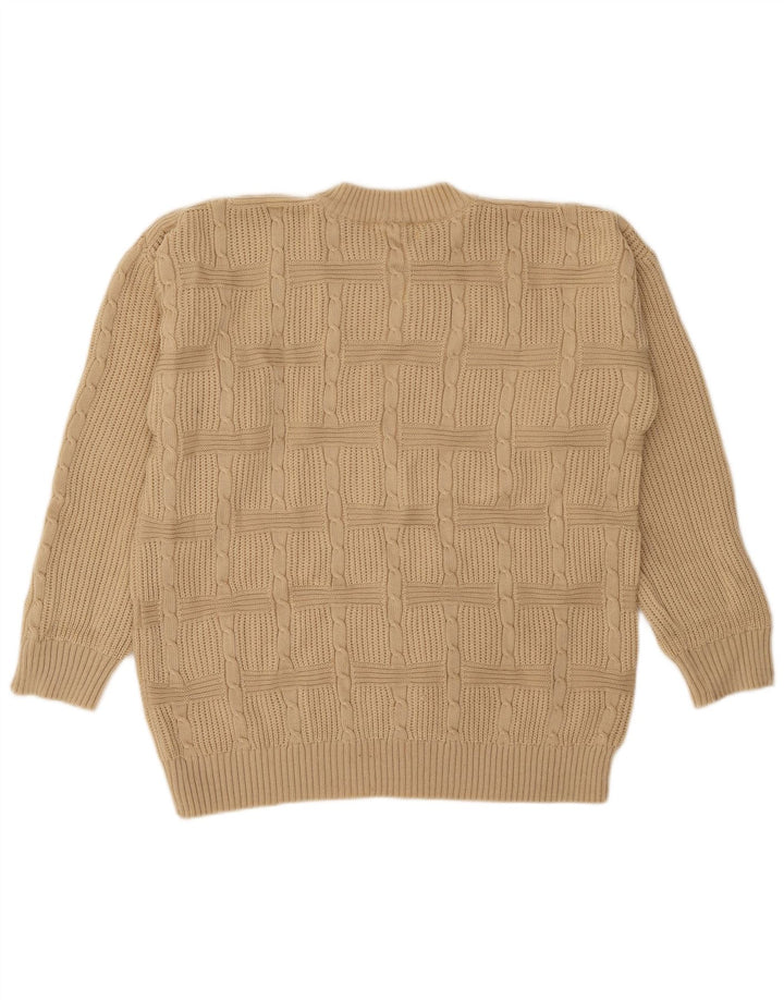 Maglione girocollo da uomo vintage IT 50 Acrilico beige medio