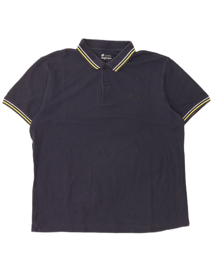 Polo da uomo Lotto XL in cotone blu navy