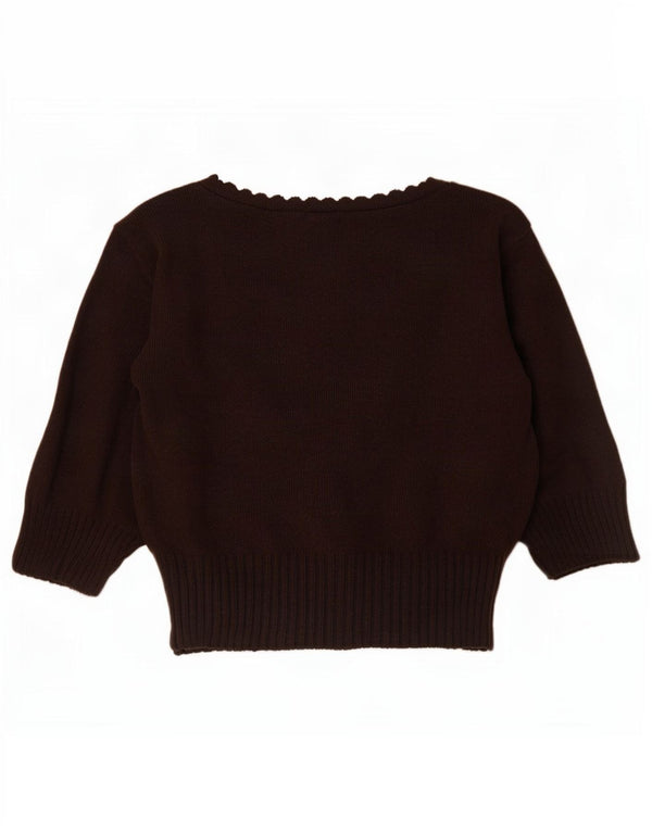 Maglione Bolero a maniche corte da donna Bay UK 8 piccolo acrilico marrone