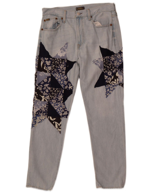 Jeans slim da donna Polo Ralph Lauren W26 L28 cotone patchwork blu