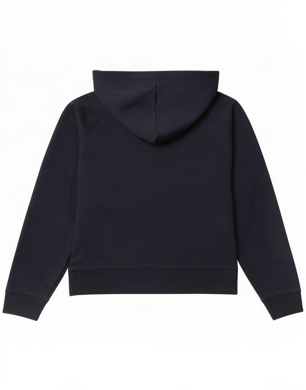 Reebok Womens Graphic Zip Hoodie Sweater UK 10 Small Navy Blue Cotton