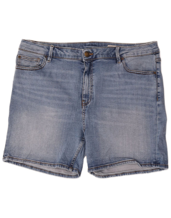 Pantaloncini di jeans da donna Marks & Spencer UK 18 XL W36 cotone blu