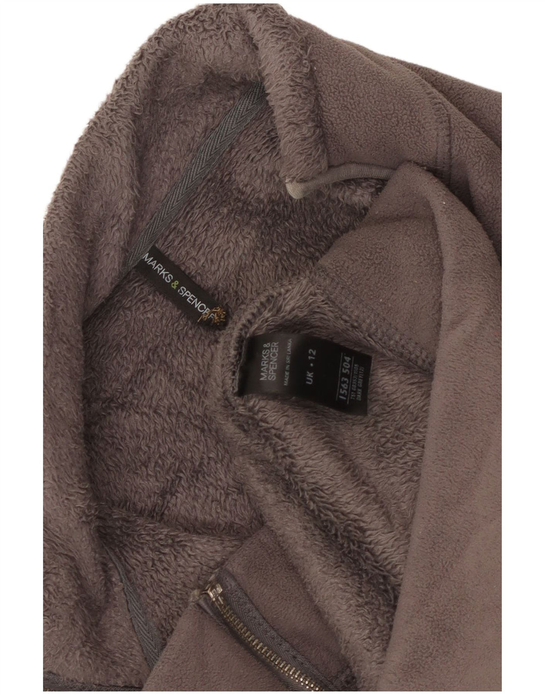 Giacca in pile da donna Marks & Spencer UK 12 Poliestere grigio medio