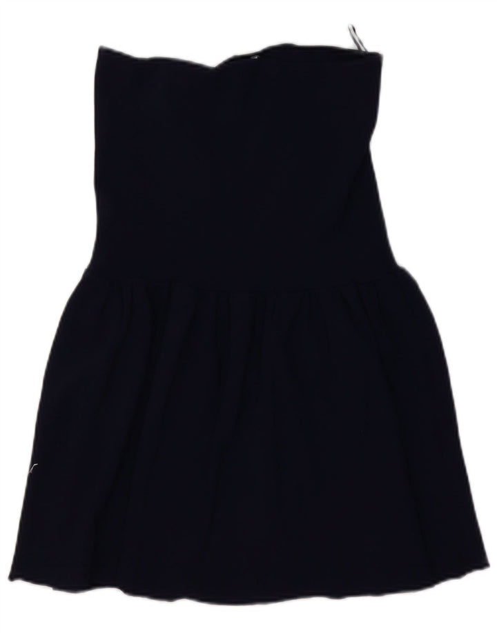 Gonna a trapezio a vita alta da donna Zara media W28 blu navy