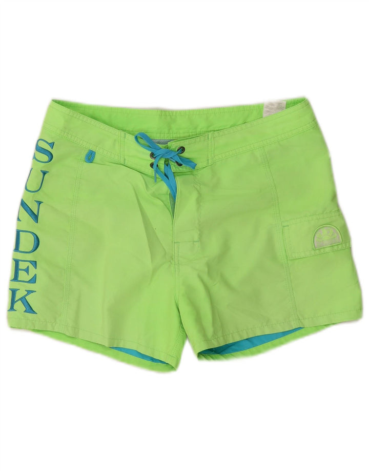 Pantaloncini da bagno grafici da uomo Sundek poliestere verde medio
